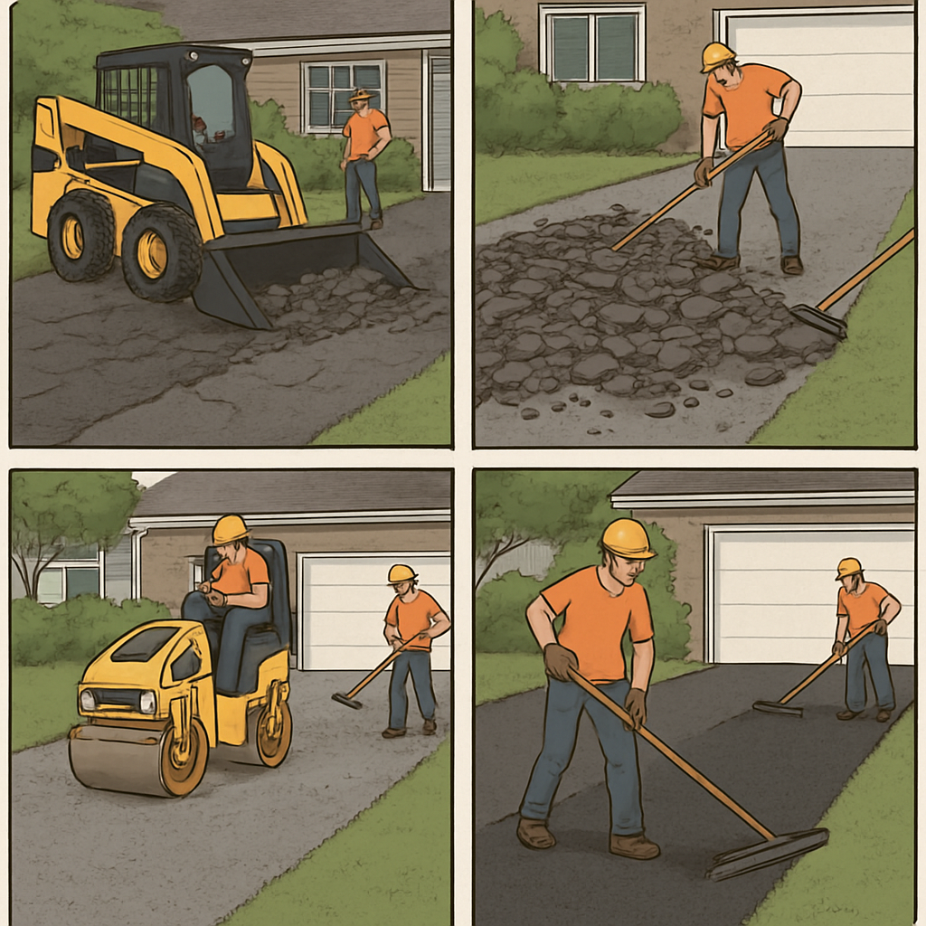 Asphalt driveway replacement process