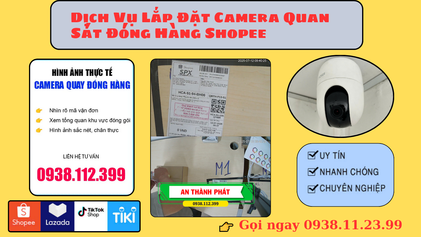 demo camera quay đ&oacute;ng h&agrave;ng shopee